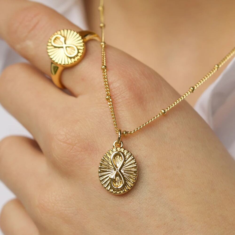 With Love Darling, Infinity Medallion Necklace, NWT - Picture 6 of 6